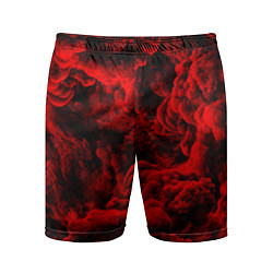 Шорты спортивные мужские Красный дым Red Smoke Красные облака, цвет: 3D-принт