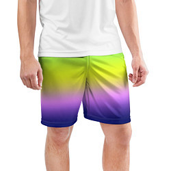 Шорты спортивные мужские Разноцветный размытый фон градиент, цвет: 3D-принт — фото 2