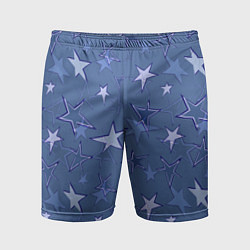 Шорты спортивные мужские Gray-Blue Star Pattern, цвет: 3D-принт