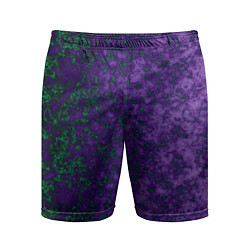 Шорты спортивные мужские Marble texture purple green color, цвет: 3D-принт