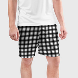 Шорты спортивные мужские Black and white trendy checkered pattern, цвет: 3D-принт — фото 2
