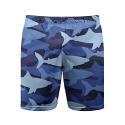 Шорты спортивные мужские Акулий камуфляж - паттерн, цвет: 3D-принт