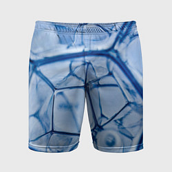Шорты спортивные мужские Абстрактная синяя ледяная броня, цвет: 3D-принт