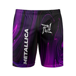 Шорты спортивные мужские Metallica violet plasma, цвет: 3D-принт