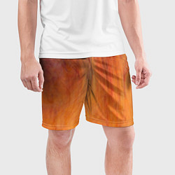 Шорты спортивные мужские Огненно-оранжевая поверхность, цвет: 3D-принт — фото 2