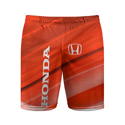 Мужские спортивные шорты Хонда - Красно-белая абстракция
