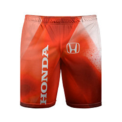 Мужские спортивные шорты Honda - красная абстракция