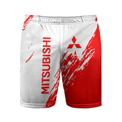 Шорты спортивные мужские Mitsubishi - красная текстура, цвет: 3D-принт