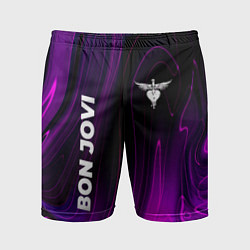 Шорты спортивные мужские Bon Jovi violet plasma, цвет: 3D-принт