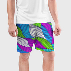 Шорты спортивные мужские Цветная ткань, цвет: 3D-принт — фото 2