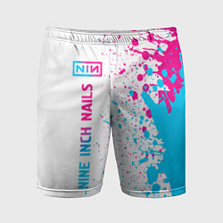 Мужские спортивные шорты Nine Inch Nails neon gradient style: по-вертикали