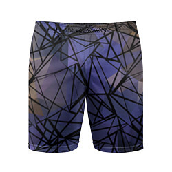 Шорты спортивные мужские Blue with black stripes pattern, цвет: 3D-принт