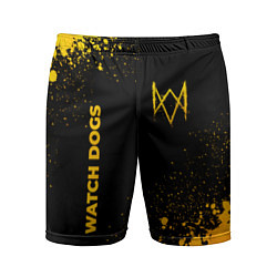 Мужские спортивные шорты Watch Dogs - gold gradient: надпись, символ