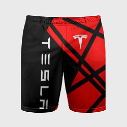 Мужские спортивные шорты Тесла - Красная абстракция