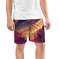 Шорты спортивные мужские Закатное солнце в облаках, цвет: 3D-принт — фото 2