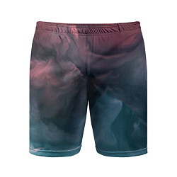 Шорты спортивные мужские Розовый и синий дым во тьме, цвет: 3D-принт