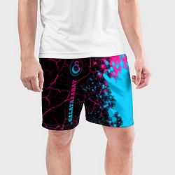 Шорты спортивные мужские Galatasaray - neon gradient: по-вертикали, цвет: 3D-принт — фото 2