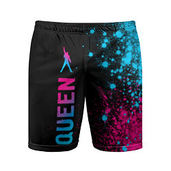 Шорты спортивные мужские Queen - neon gradient: по-вертикали, цвет: 3D-принт