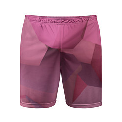 Шорты спортивные мужские Розовые геометрические фигуры, цвет: 3D-принт