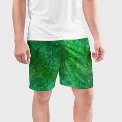 Шорты спортивные мужские Узорчатый зеленый стеклоблок имитация, цвет: 3D-принт — фото 2