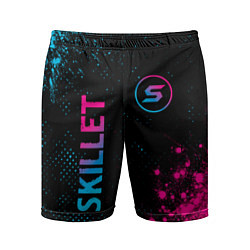 Мужские спортивные шорты Skillet - neon gradient: надпись, символ