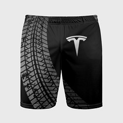 Шорты спортивные мужские Tesla tire tracks, цвет: 3D-принт