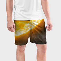 Шорты спортивные мужские Солнце в космосе, цвет: 3D-принт — фото 2