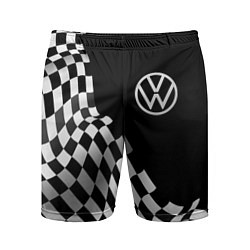 Шорты спортивные мужские Volkswagen racing flag, цвет: 3D-принт