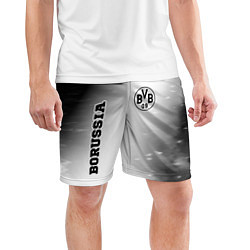 Шорты спортивные мужские Borussia sport на светлом фоне: надпись, символ, цвет: 3D-принт — фото 2