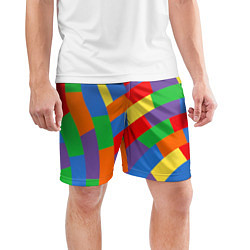 Шорты спортивные мужские Разноцветные текстуры и паттерны, цвет: 3D-принт — фото 2
