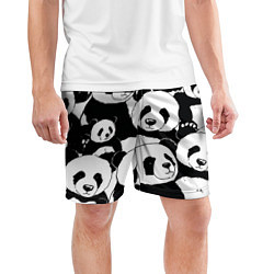 Шорты спортивные мужские С пандами паттерн, цвет: 3D-принт — фото 2