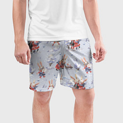 Шорты спортивные мужские Поиграем в снежки, цвет: 3D-принт — фото 2