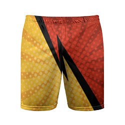Шорты спортивные мужские Желтая красная молния, цвет: 3D-принт