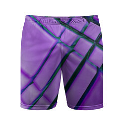 Шорты спортивные мужские Фиолетовый фон и тёмные линии, цвет: 3D-принт