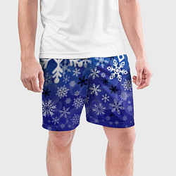 Шорты спортивные мужские Сказочный снегопад, цвет: 3D-принт — фото 2