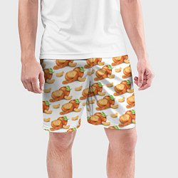 Шорты спортивные мужские Мандаринки - паттерн, цвет: 3D-принт — фото 2