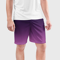 Шорты спортивные мужские Пурпурный-лиловый градиент, цвет: 3D-принт — фото 2