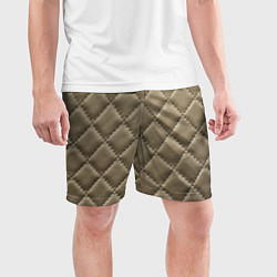 Шорты спортивные мужские Стёганая кожа - fashion texture, цвет: 3D-принт — фото 2
