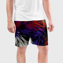 Шорты спортивные мужские Белые и красные лучи, цвет: 3D-принт — фото 2