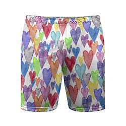 Мужские спортивные шорты Разноцветные сердечки Калейдоскоп