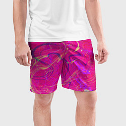 Шорты спортивные мужские Розовая абстракция, цвет: 3D-принт — фото 2