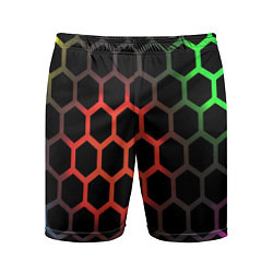 Шорты спортивные мужские Gradient hexagon genshin, цвет: 3D-принт