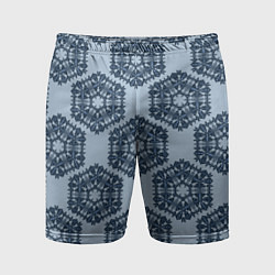 Шорты спортивные мужские Снежинка в форме многоугольника, цвет: 3D-принт