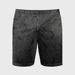 Шорты спортивные мужские Abstraction hexagon grey, цвет: 3D-принт