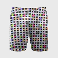Шорты спортивные мужские Разноцветный геометрический рисунок, цвет: 3D-принт
