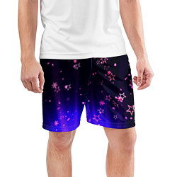 Шорты спортивные мужские Звездочки в неоновой подсветке, цвет: 3D-принт — фото 2