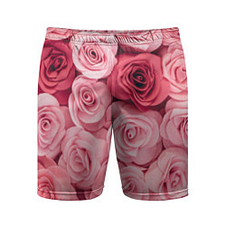 Шорты спортивные мужские Чайная пыльная роза - нежно розовый цветок, цвет: 3D-принт