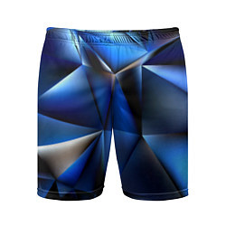 Шорты спортивные мужские Polygon blue abstract, цвет: 3D-принт