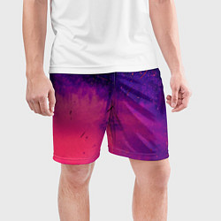 Шорты спортивные мужские Фиолетовый космос, цвет: 3D-принт — фото 2