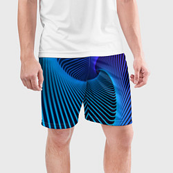 Шорты спортивные мужские Неоновая спираль - мода, цвет: 3D-принт — фото 2